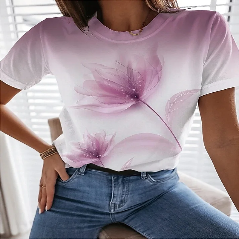 Women's 3D Abstract Floral Pattern Round Neck Loose Short Sleeve Oversized Casual Everyday Print Top
Women's 3D Abstract Floral Pattern Round Neck Loose Short Sleeve Oversized Casual Everyday Print Top