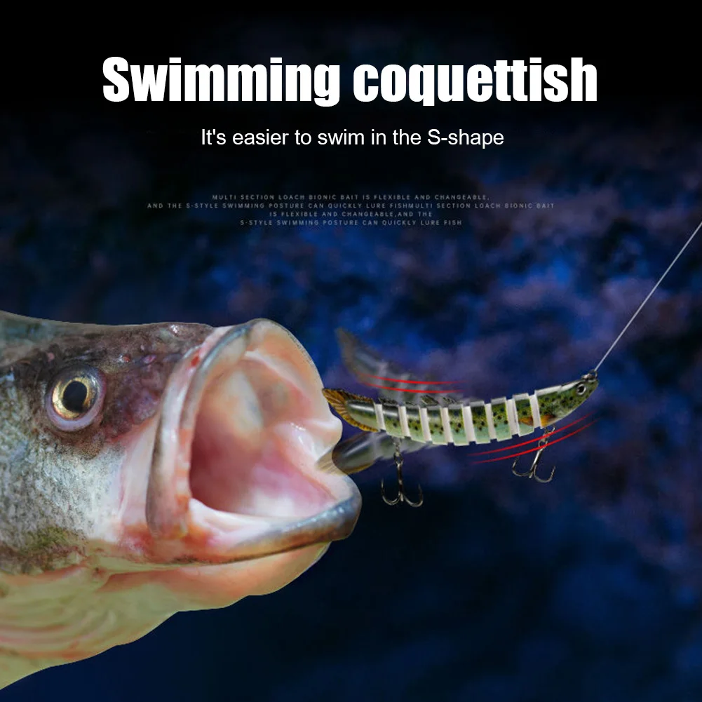 Multi Jointed 10cm 10g Bionic Loach Simulation Fishing Lures Jig Hook Crankbait Artificial Wobbler Bait for Freshwater Saltwater
Multi Jointed 10cm 10g Bionic Loach Simulation Fishing Lures Jig Hook Crankbait Artificial Wobbler Bait for Freshwater Saltwater