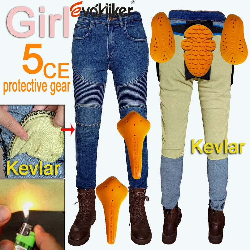 Kevlar Women's Motorcycle Jeans Woman Moto Jeans Protective Gear Riding Motorbike Trousers Blue Motocross Pants XXS XS S
Kevlar Women's Motorcycle Jeans Woman Moto Jeans Protective Gear Riding Motorbike Trousers Blue Motocross Pants XXS XS S