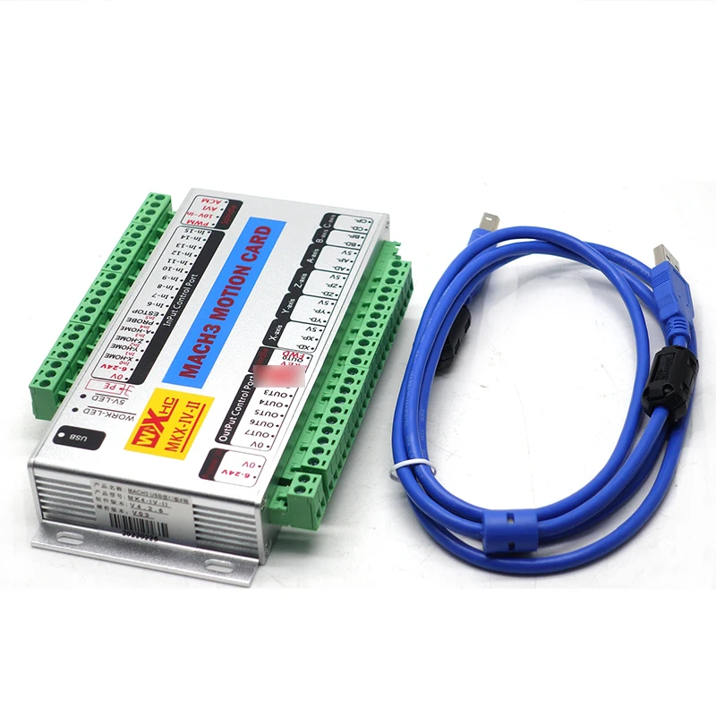 MK3-IV 3-Axis/ MK4-IV 4-sAxis Mach3 Motion Card USB Motion Controller 2MHz CNC Breakout Board for Window 7 & 10 
MK3-IV 3-Axis/ MK4-IV 4-sAxis Mach3 Motion Card USB Motion Controller 2MHz CNC Breakout Board for Window 7 & 10