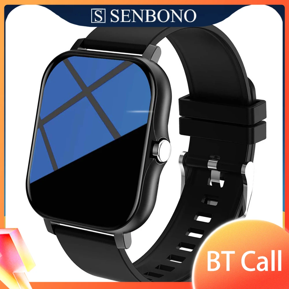 

SENBONO New HD 1.69inch Smart Watch Men's Heart Rate Monitor Bluetooth Answer Dials Call Sport Smartwatch Women for Android IOS