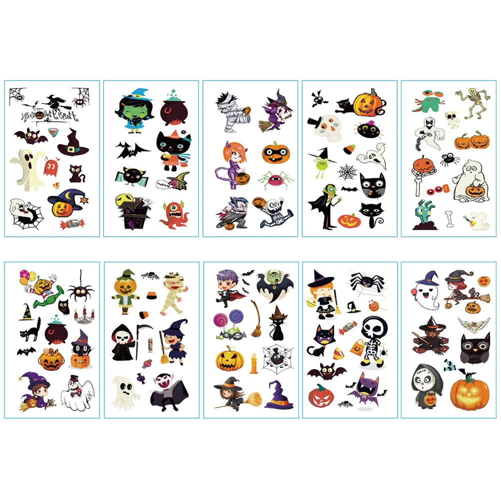 10 Sheets Halloween Temporary Tattoos Stickers Halloween Tattoos Decals Party Favors
10 Sheets Halloween Temporary Tattoos Stickers Halloween Tattoos Decals Party Favors