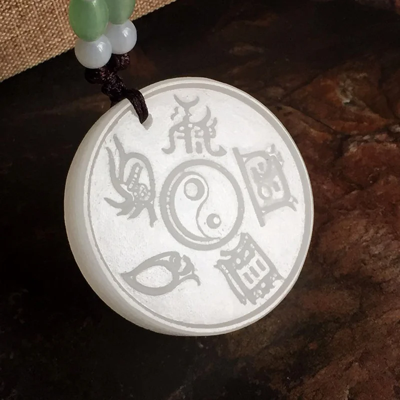 Hot selling natural hand-carve Afghan Jade Yuan Brand Taoist Talisman Necklace Pendant fashion jewelry Men Women Luck Gifts
Hot selling natural hand-carve Afghan Jade Yuan Brand Taoist Talisman Necklace Pendant fashion jewelry Men Women Luck Gifts