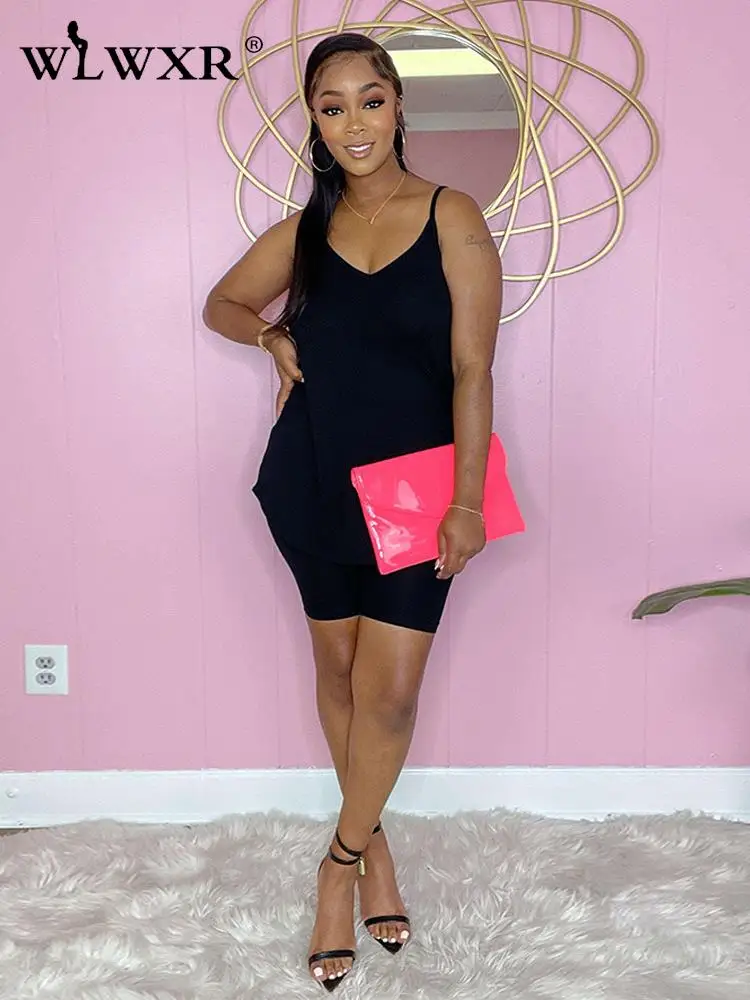 WLWXR Summer Casual Two Piece Set Women 2022 Black Sleeveless Tops Bodycon Shorts 2 Two Piece Sets Women Outifits Matching Set
WLWXR Summer Casual Two Piece Set Women 2022 Black Sleeveless Tops Bodycon Shorts 2 Two Piece Sets Women Outifits Matching Set