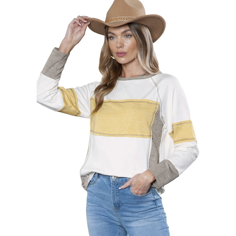 Женская толстовка с капюшоном, осенняя модная Свободная Повседневная Уличная одежда контрастных цветов в полоску, женская футболка с длинным рукавом, удобный женский топ 
Женская толстовка с капюшоном, осенняя модная Свободная Повседневная Уличная одежда контрастных цветов в полоску, женская футболка с длинным рукавом, удобный женский топ