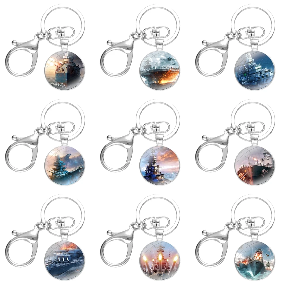 World of Warships Fashion Creative Cartoon Design Keychain Handmade Glass Cabochon Key Ring Holder Pendant Key Chains
World of Warships Fashion Creative Cartoon Design Keychain Handmade Glass Cabochon Key Ring Holder Pendant Key Chains
