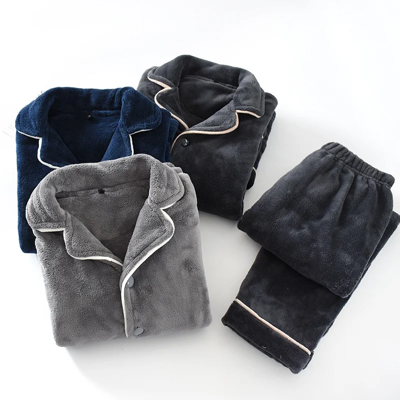 2PC Winter Thick Flannel Men Pajamas Sets Thermal Warm Long Slve Trousers Male Homewear Pants Plus Size Coral Flce Slpwear
2PC Winter Thick Flannel Men Pajamas Sets Thermal Warm Long Slve Trousers Male Homewear Pants Plus Size Coral Flce Slpwear