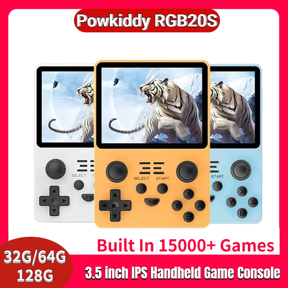 

Портативная игровая консоль Powkiddy RGB20S, 3,5 дюйма, IPS-экран, 10000 + игр