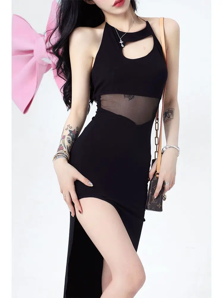 QWEEK Sexy Black Halter Dress Women Mesh Bodycon Backless Wrap Slim Split Dresses Hollow Out Party 2023 Fashion Outfits Female
QWEEK Sexy Black Halter Dress Women Mesh Bodycon Backless Wrap Slim Split Dresses Hollow Out Party 2023 Fashion Outfits Female
