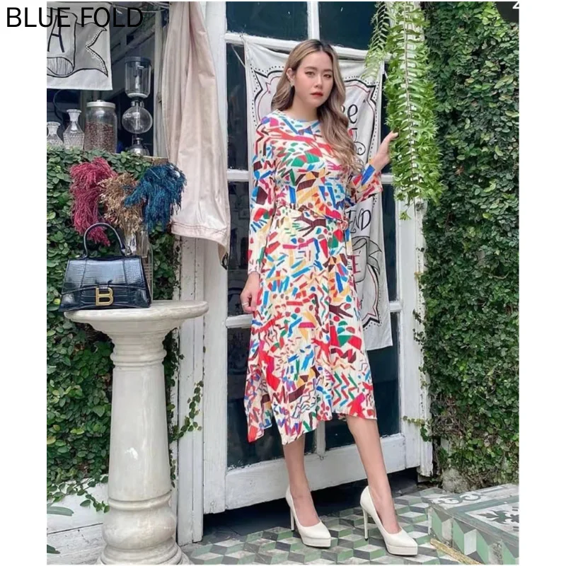 Spring Print Graffiti Long Sleeve Slim Fit MIYAKE Pleated Dress PLEATS Vestido Robe Femme Vetement Ropa Mujer Korean Dress
Spring Print Graffiti Long Sleeve Slim Fit MIYAKE Pleated Dress PLEATS Vestido Robe Femme Vetement Ropa Mujer Korean Dress