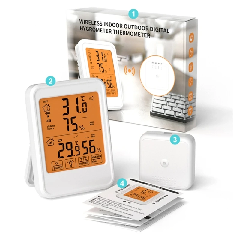 Гигрометр, измеритель влажности, беспроводной внутренний и наружный термометр с 1 дистанционным датчиком, комнатный термометр для дома M4YD
Гигрометр, измеритель влажности, беспроводной внутренний и наружный термометр с 1 дистанционным датчиком, комнатный термометр для дома M4YD