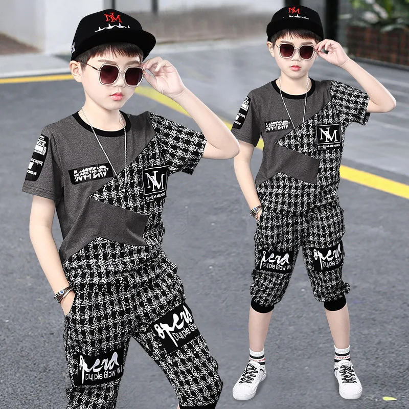 Boy Sets Summer Kids Clothes Boys For 4 6 8 10 12 14 Year Fashion Splicing Short Sleeve T-shirt Pants School Children Sport Suit
Boy Sets Summer Kids Clothes Boys For 4 6 8 10 12 14 Year Fashion Splicing Short Sleeve T-shirt Pants School Children Sport Suit