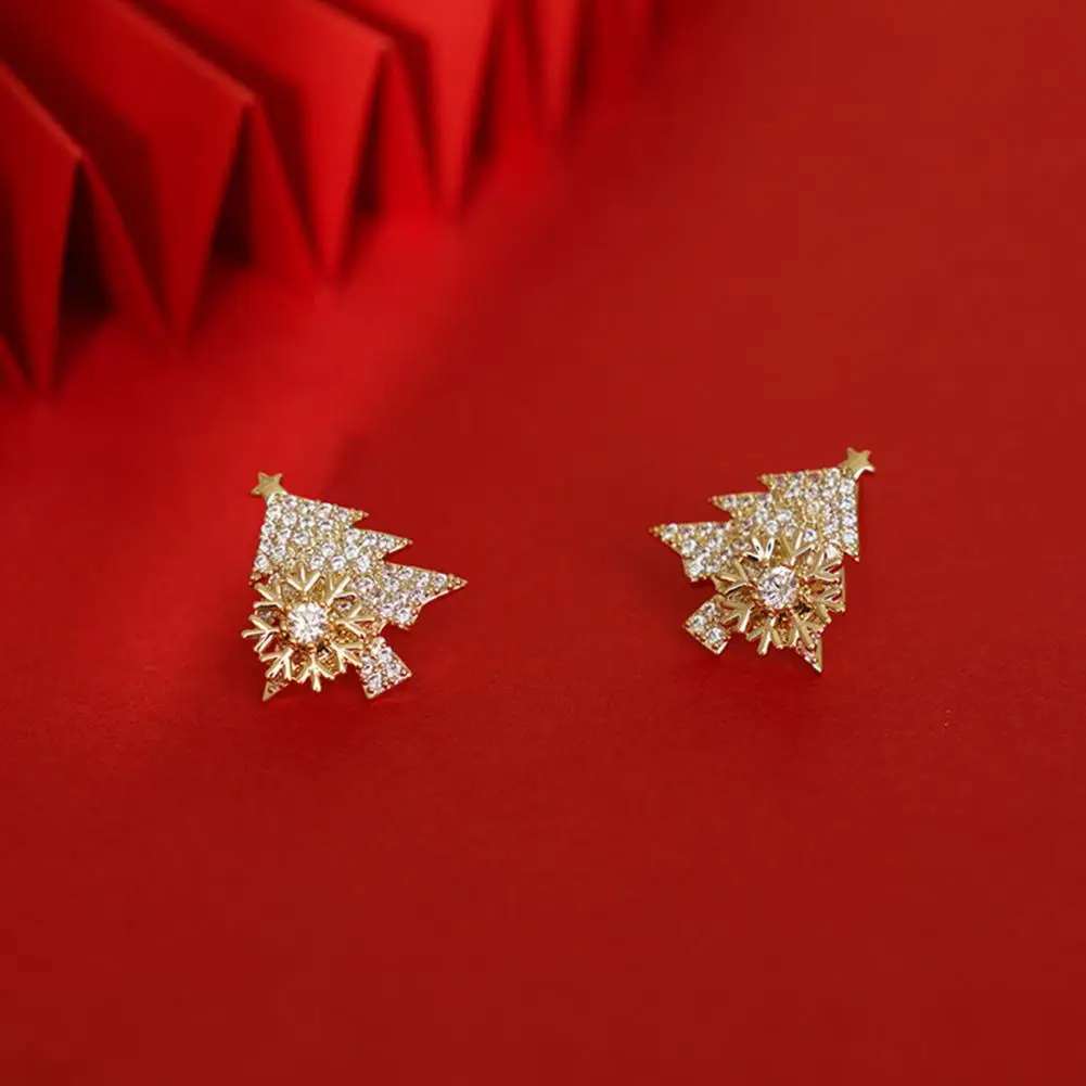 Delicate Stud Earrings Shiny Female Women Snowflake Christmas Tree Ear Studs Jewelry Gifts Ear Drop for Holiday
Delicate Stud Earrings Shiny Female Women Snowflake Christmas Tree Ear Studs Jewelry Gifts Ear Drop for Holiday