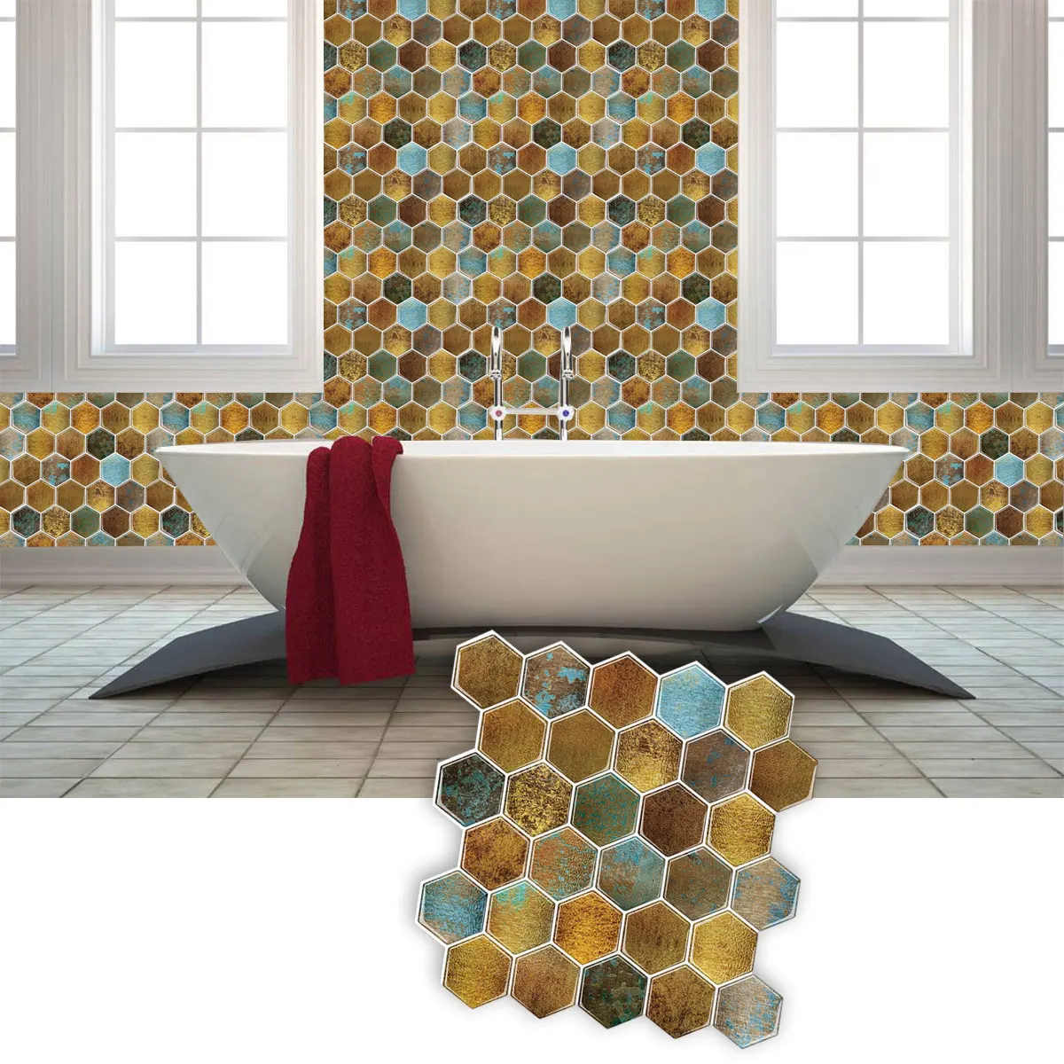 Wostick 3 Sheets Self Adhesive Wall Tile Stickers Hexagon Shape Waterproof 3D Wall Panel DIY Wallpaper
Wostick 3 Sheets Self Adhesive Wall Tile Stickers Hexagon Shape Waterproof 3D Wall Panel DIY Wallpaper