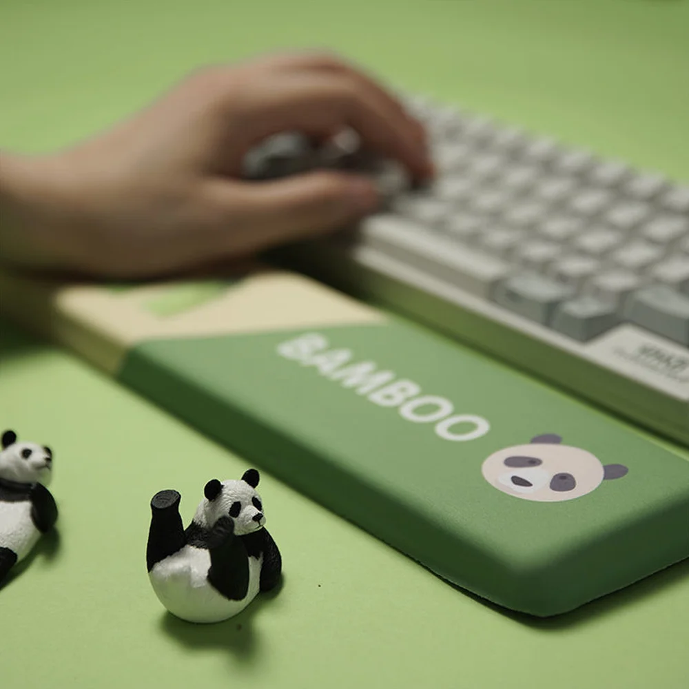 

Apoio para o pulso, apoio para o teclado, ergonômico, espuma de memória, panda, silicone, antiderrapante, escritório, jogos, pc,