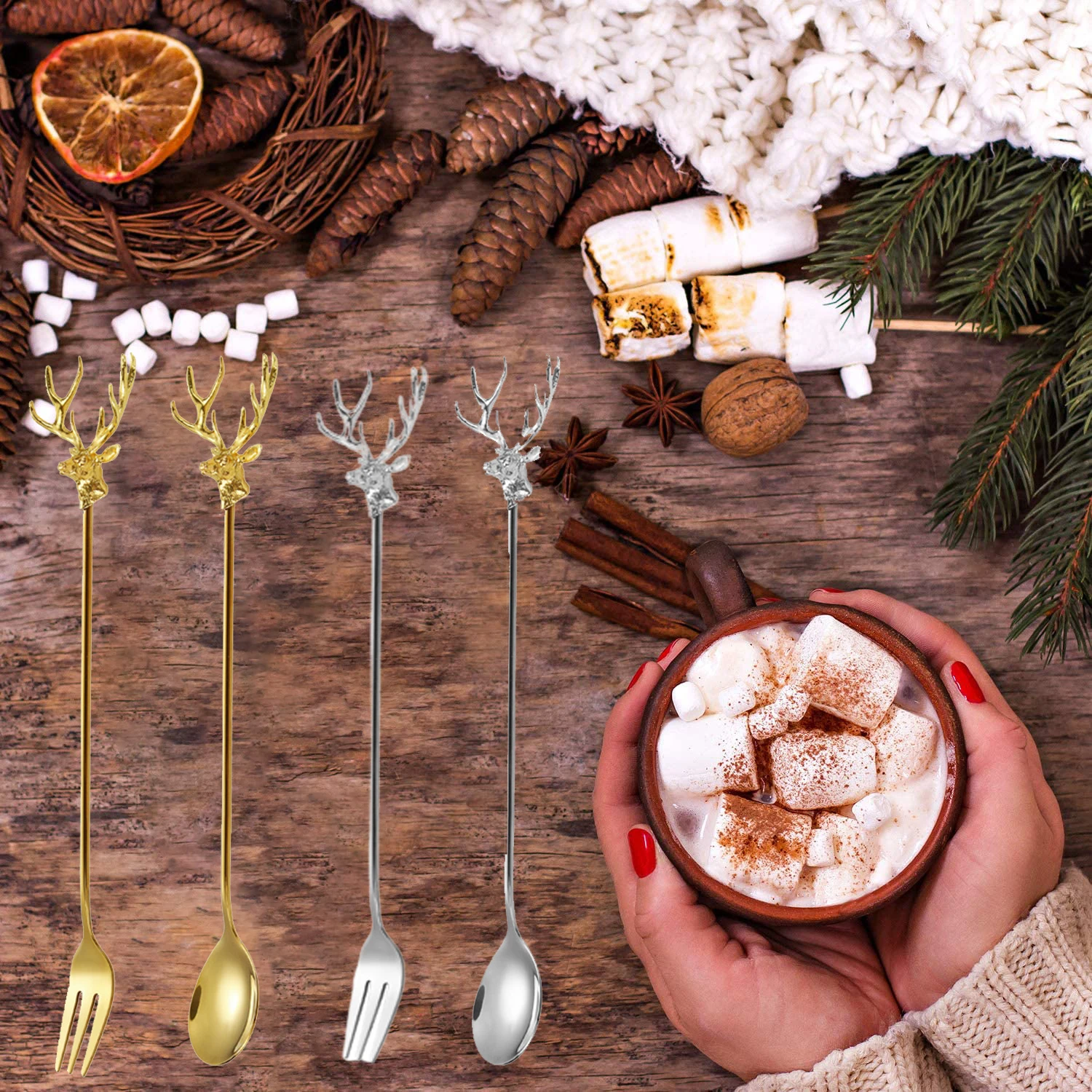 Stainless Steel Milu Deer Coffee Cake Spoon Fork Dessert Spoons Stirring Teaspoon Ice Cream Spoon Fruit Fork Kitchen supplies
Stainless Steel Milu Deer Coffee Cake Spoon Fork Dessert Spoons Stirring Teaspoon Ice Cream Spoon Fruit Fork Kitchen supplies