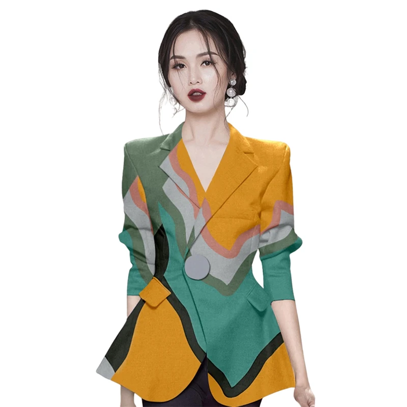 NEW Temperament Women Office OL Lady Single Button Blazer 2022 Vintage Fashion Print Notched Collar Long Sleeve Ladies Outerwear
NEW Temperament Women Office OL Lady Single Button Blazer 2022 Vintage Fashion Print Notched Collar Long Sleeve Ladies Outerwear
