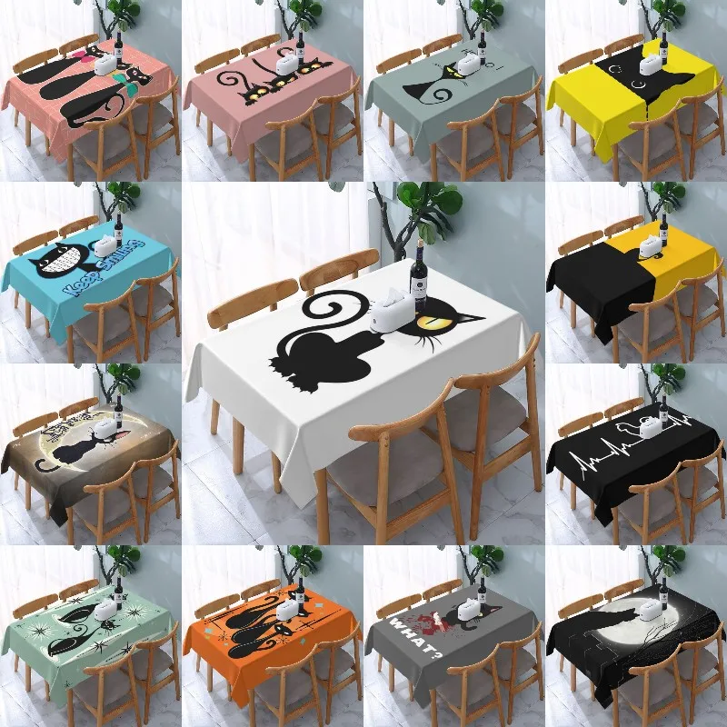 Прямоугольная Водонепроницаемая подвесная скатерть с изображением черной кошки, скатерть с рисунком животного из мультфильма для пикника
Прямоугольная Водонепроницаемая подвесная скатерть с изображением черной кошки, скатерть с рисунком животного из мультфильма для пикника