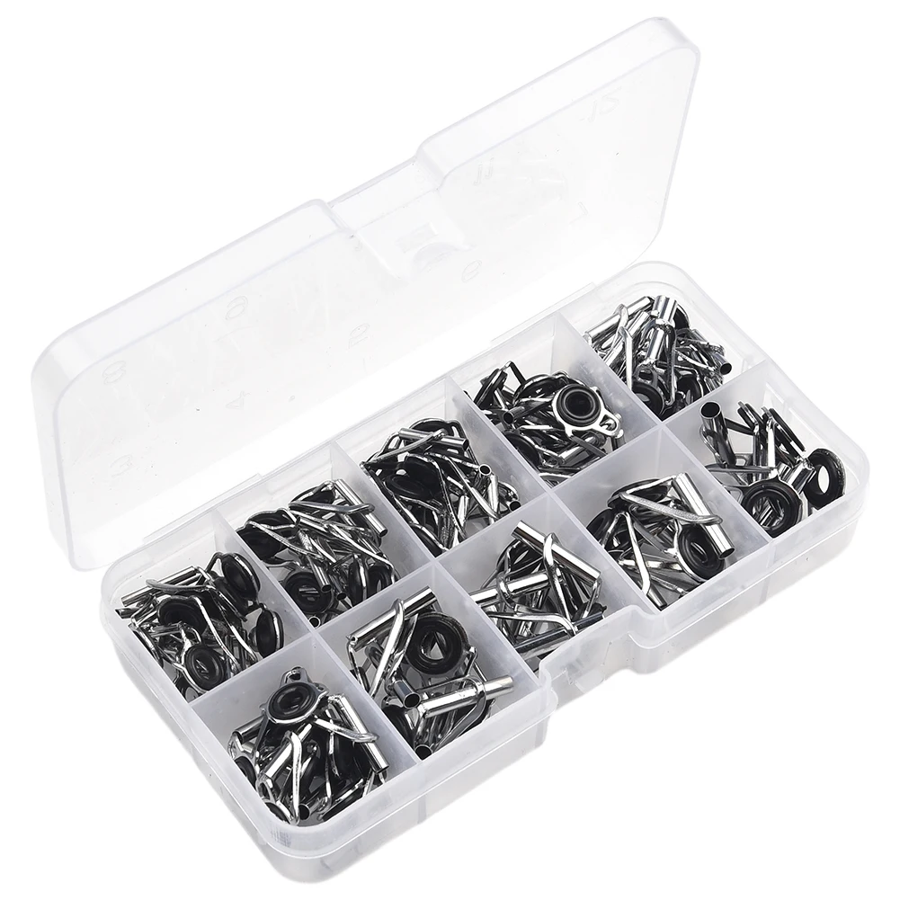 Sea Rod Guide Ring Set 80pcs Ceramic Ring Multiple Size Fishing Tip Repair Kits Lightweight Fishing Tackle Accessories Silver
Sea Rod Guide Ring Set 80pcs Ceramic Ring Multiple Size Fishing Tip Repair Kits Lightweight Fishing Tackle Accessories Silver