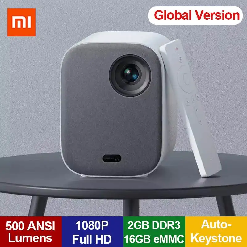 Умный проектор Xiaomi светодиодный мини-проектор 2 дюйма 500 ANSI 1080P Wi-Fi Android TV автоkeystone