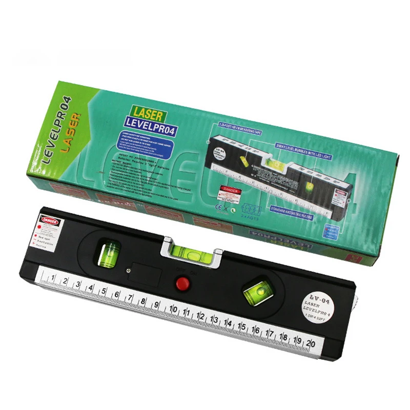 

Laser Level Horizon Vertical Measure 8FT Aligner Standard and Metric Rulers Multipurpose Measure Niveau Lazer Level Black