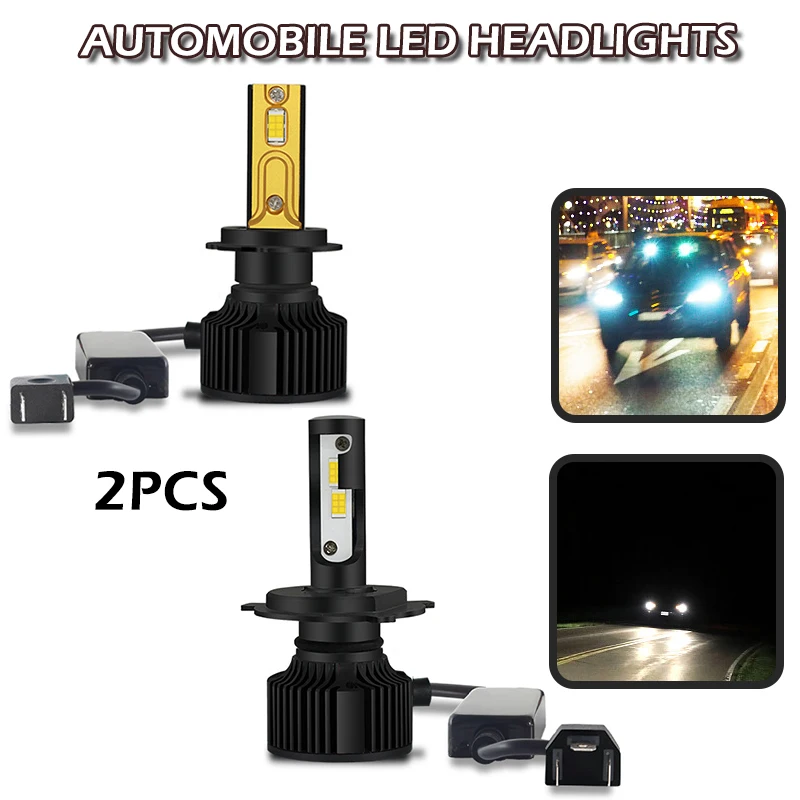 2pcs Mini Car Headlight Bulbs 70W 20000LM 3570 CSP Automobile High/Low Beam Headlamps IP68 Waterproof H4/H7 LED Canbus
2pcs Mini Car Headlight Bulbs 70W 20000LM 3570 CSP Automobile High/Low Beam Headlamps IP68 Waterproof H4/H7 LED Canbus