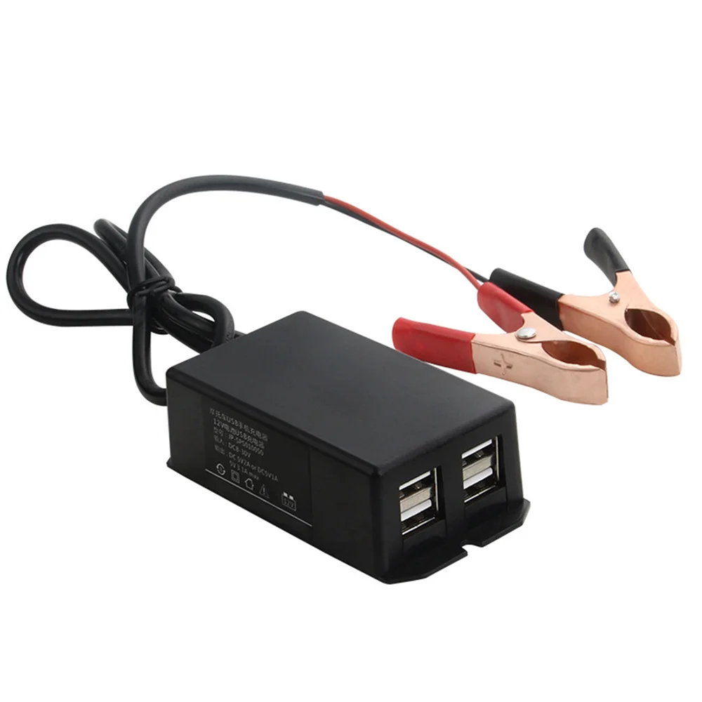 DC Power Adapter With Battery Clip 12V Vehicle USB Charger For Cellphone 4 Ports Automatically Identify Shunt Charging
DC Power Adapter With Battery Clip 12V Vehicle USB Charger For Cellphone 4 Ports Automatically Identify Shunt Charging