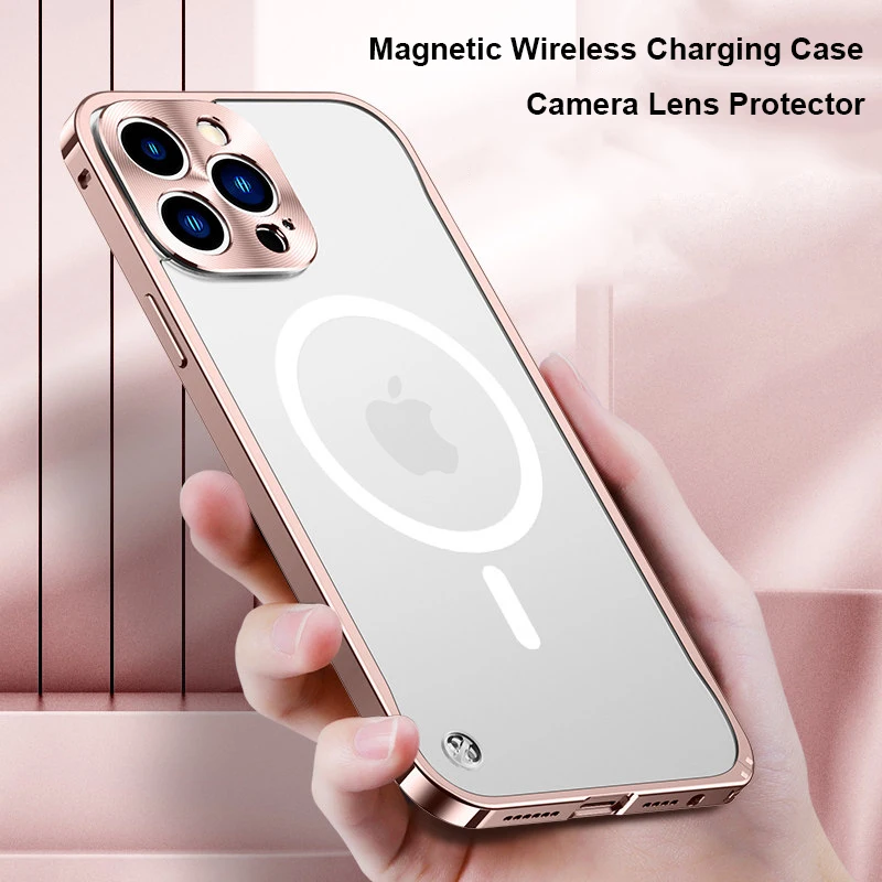 Magnetic Wireless Charger Metal Case For iPhone 14 Plus 13 Pro MAX 11 Aluminum Bumper Camera Protector PC Transparent Cover
Magnetic Wireless Charger Metal Case For iPhone 14 Plus 13 Pro MAX 11 Aluminum Bumper Camera Protector PC Transparent Cover