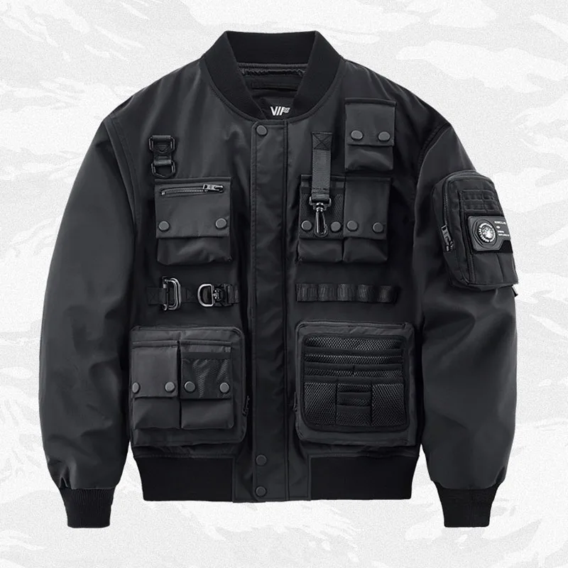 Overszied Streetwear Harakuju Bomber Flight Jackets Multi Pockets Black Hip Hop Outwear Coats For Male Patchwork
Overszied Streetwear Harakuju Bomber Flight Jackets Multi Pockets Black Hip Hop Outwear Coats For Male Patchwork