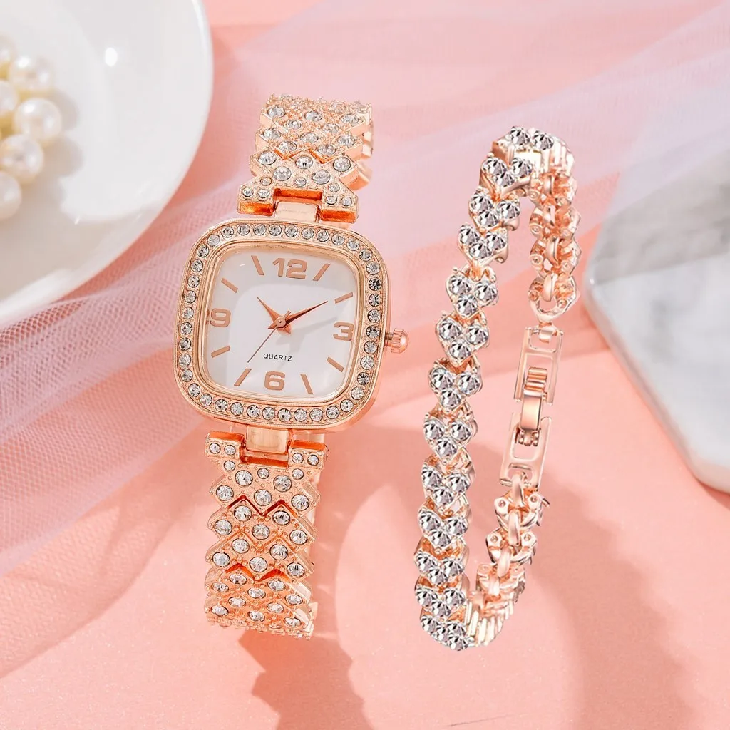 2pcs Set Quartz Watch 2022 New Fashion Luxury Full Diamond Ladies Bracelet Watches Women Female Clock Relogio Feminino 
2pcs Set Quartz Watch 2022 New Fashion Luxury Full Diamond Ladies Bracelet Watches Women Female Clock Relogio Feminino