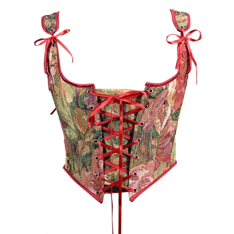 Floral Bustier Crop Top Vintage Crop Tops Tank Top Red Sexy Bustiers Waist Cincher Corset With Straps
Floral Bustier Crop Top Vintage Crop Tops Tank Top Red Sexy Bustiers Waist Cincher Corset With Straps