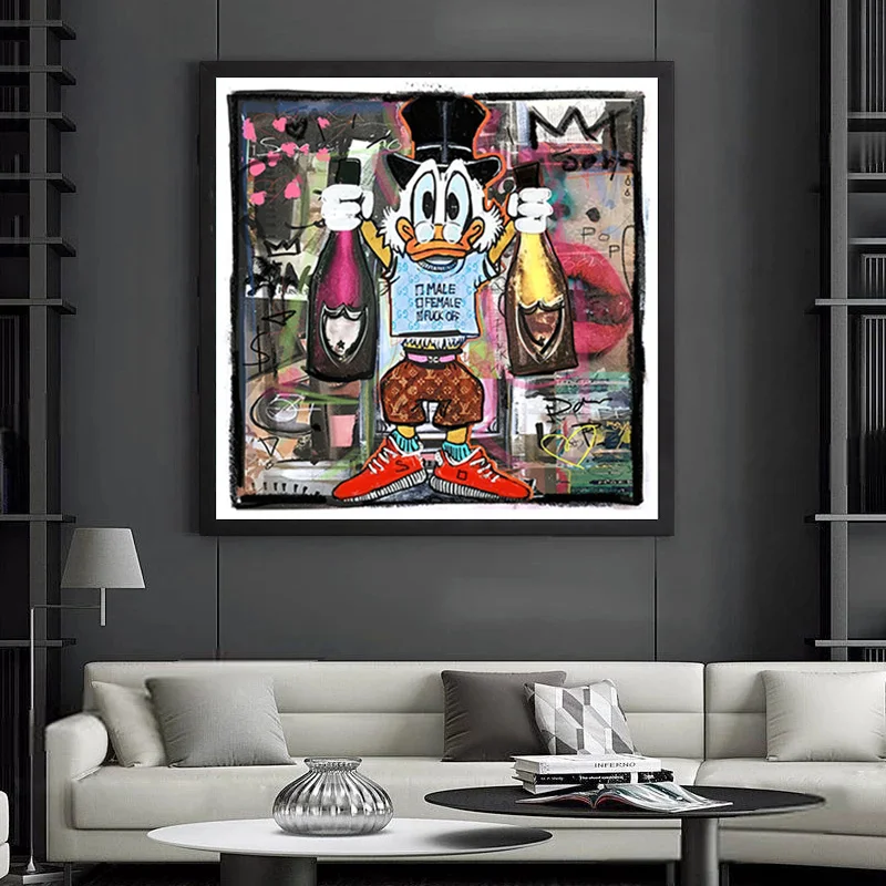 Pop Duck Hippie Poster And Prints Street Art Graffiti Donal Canvas Painting Living Room Bedroom Home Decoration Wall Art Picture
Pop Duck Hippie Poster And Prints Street Art Graffiti Donal Canvas Painting Living Room Bedroom Home Decoration Wall Art Picture
