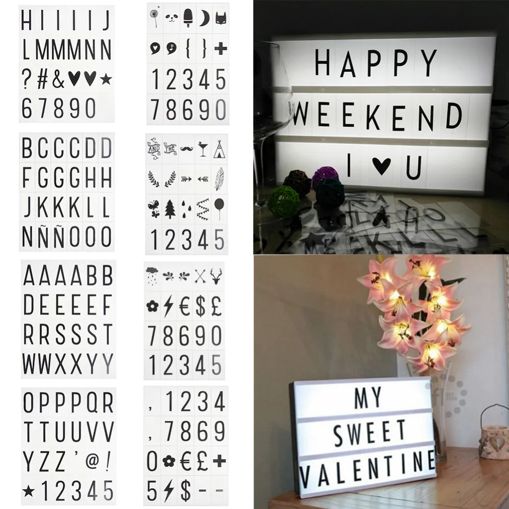 LED Light Luminous Plaque Box Letters Number Cards DIY Cinema Light Box Symbols Wedding Xmas Decor Sign Cards without Light Box
LED Light Luminous Plaque Box Letters Number Cards DIY Cinema Light Box Symbols Wedding Xmas Decor Sign Cards without Light Box