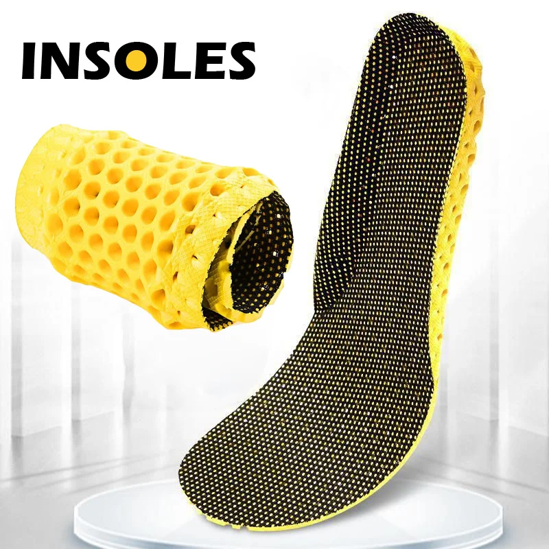 

Memory Foam Insoles Men Sports Running Shock Absorption Shoe EVA Pads Inserts Soles Arch Insole Honeycomb Soft Inner Cushions