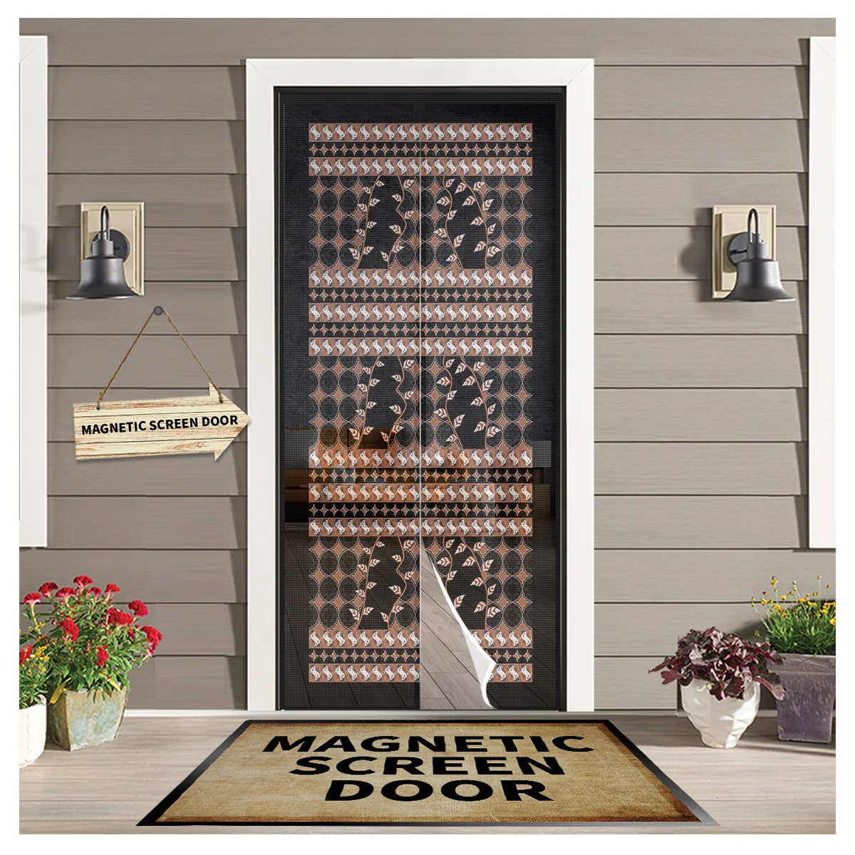 Vintage Pattern Plant Leaves Geometric Summer Magnetic Mesh Mosquito Screen Door Curtain Anti-Mosquito Net Fly Insect Screen
Vintage Pattern Plant Leaves Geometric Summer Magnetic Mesh Mosquito Screen Door Curtain Anti-Mosquito Net Fly Insect Screen