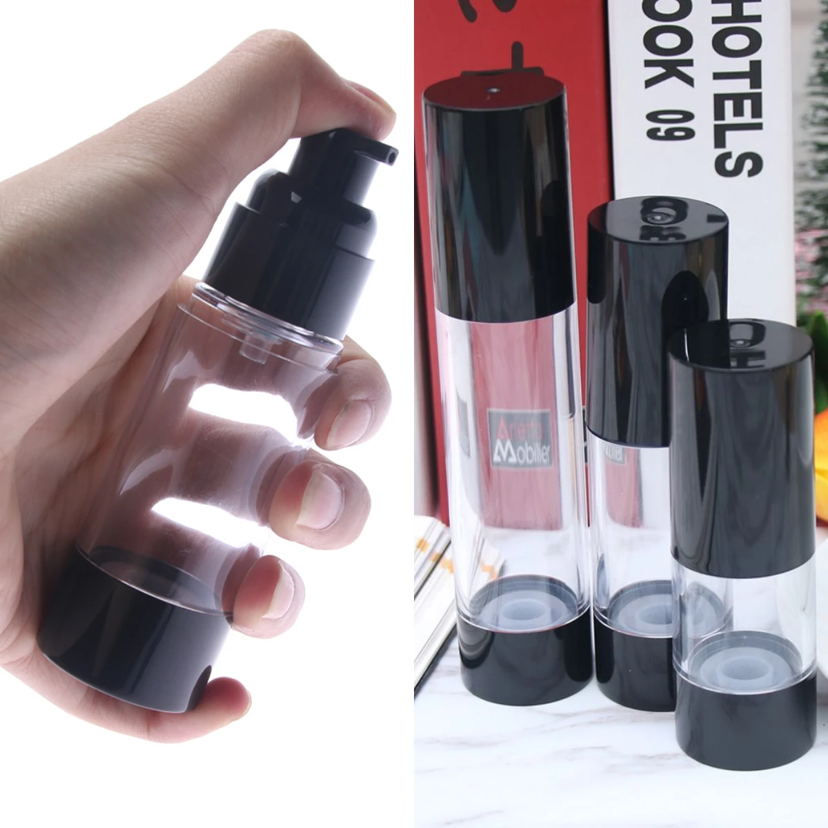 Пустая пластиковая косметическая бутылка 15/30/50 мл, дорожные бутылки для жидкости, прозрачная безвоздушная бутылка, портативная пустая черн...
Пустая пластиковая косметическая бутылка 15/30/50 мл, дорожные бутылки для жидкости, прозрачная безвоздушная бутылка, портативная пустая черн...