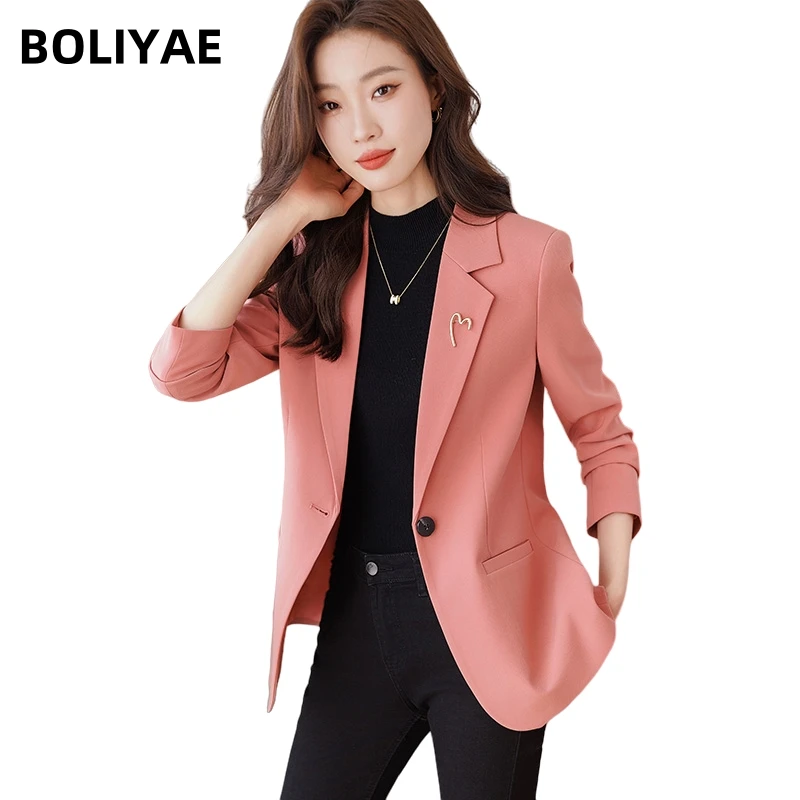 Boliyae Casual Fashion Blazers Women Elegant Long Sleeve Jacket Coat Sleeve Female Office Lady Outerwear Chic Top Autumn Winter
Boliyae Casual Fashion Blazers Women Elegant Long Sleeve Jacket Coat Sleeve Female Office Lady Outerwear Chic Top Autumn Winter