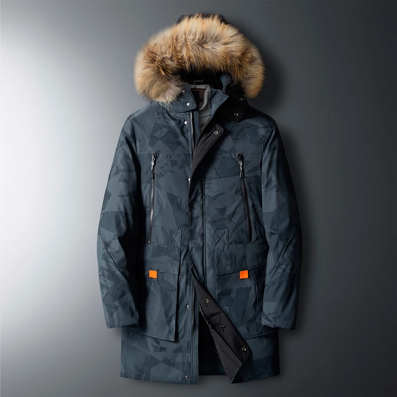 

Мужской теплый пуховик, толстая Женская куртка, высококачественное пальто, Зимняя парка для мужчин, 90% белый утиный пух, съемная шапка
