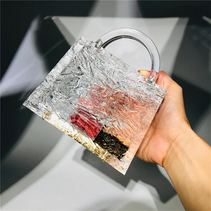 Clear Ice Cracked Acrylic Bag Chic Crystal Tote New Square Top-handle Handbag Transparent Evening Clutch Bags for Wedding Party
Clear Ice Cracked Acrylic Bag Chic Crystal Tote New Square Top-handle Handbag Transparent Evening Clutch Bags for Wedding Party
