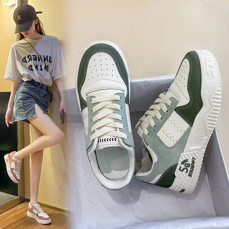 Women Leather Skate Shoes Patchwork White Shoes Breathable Thick Sneakers Autumn Women's All Match Casual Shoes
Women Leather Skate Shoes Patchwork White Shoes Breathable Thick Sneakers Autumn Women's All Match Casual Shoes