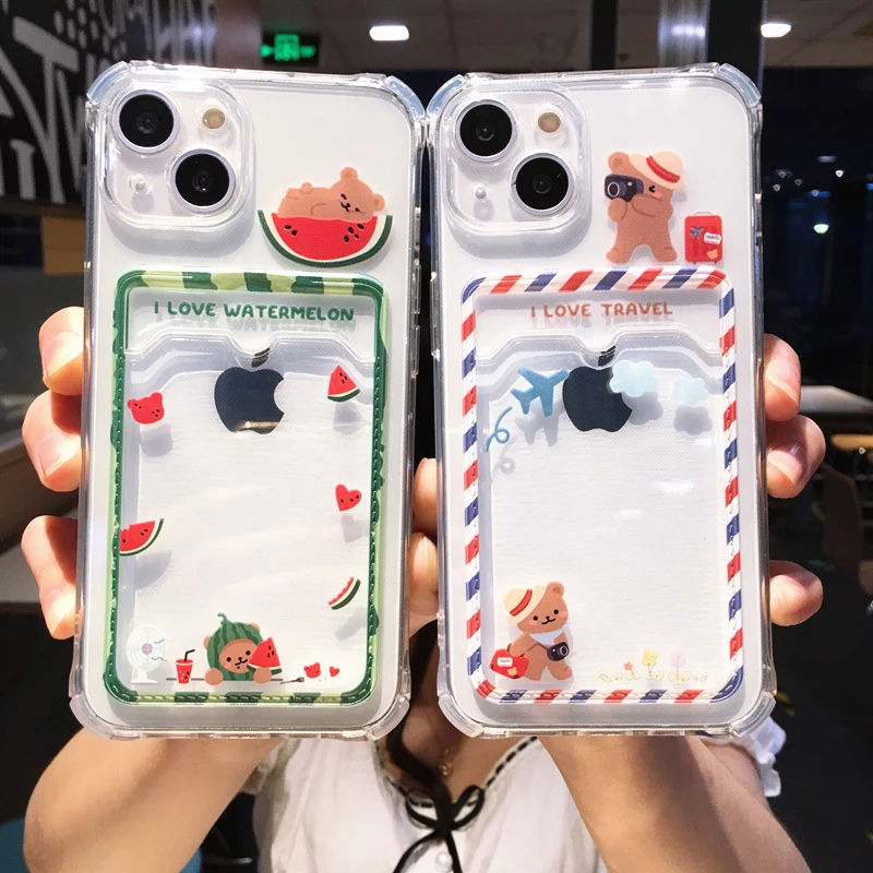Cute Cartoon Bear Wallet Card Holder Phone Case For iPhone 14 Pro Max 13 12 11 X XR XS 7 8 Plus Transparent TPU Shockproof Cover
Cute Cartoon Bear Wallet Card Holder Phone Case For iPhone 14 Pro Max 13 12 11 X XR XS 7 8 Plus Transparent TPU Shockproof Cover