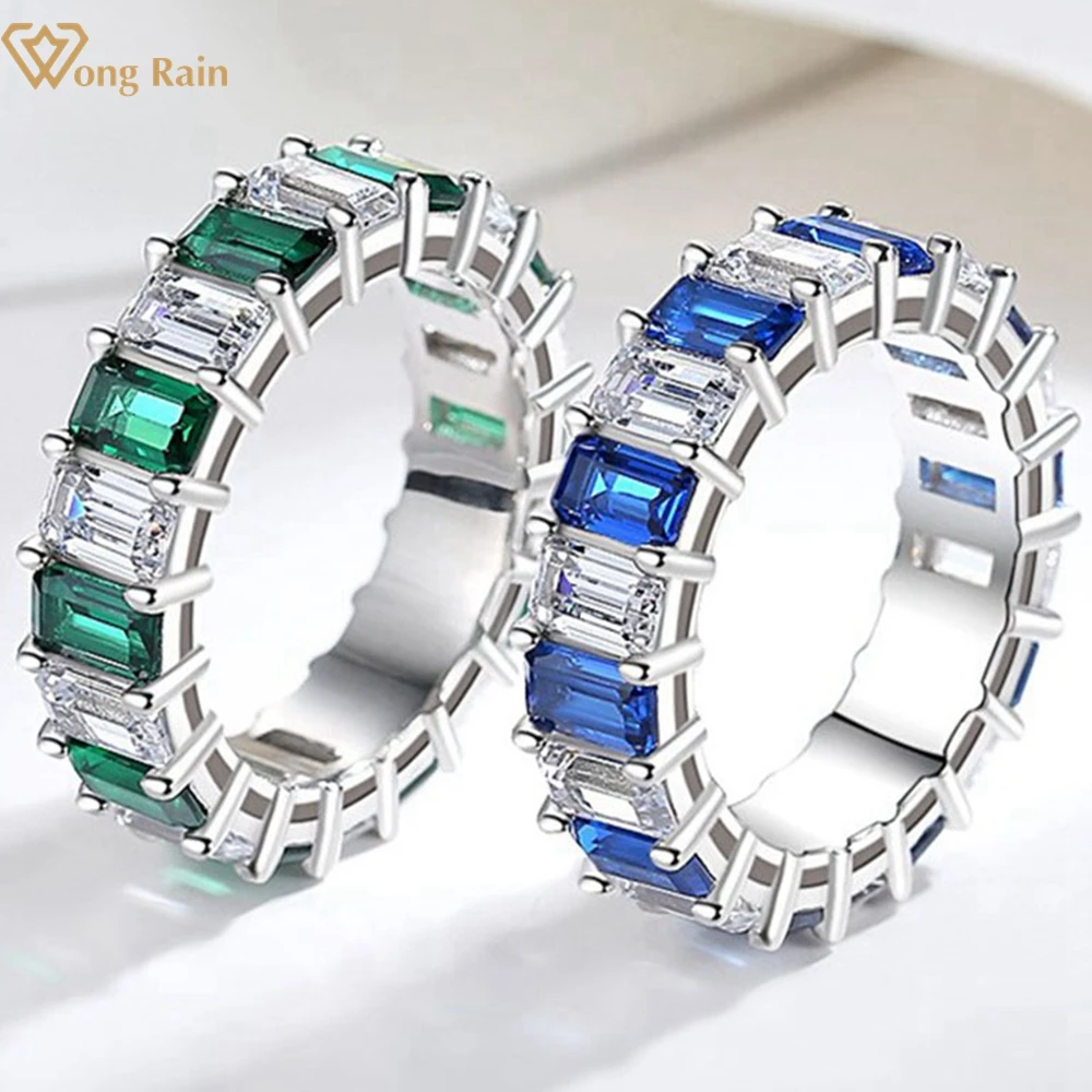 Wong Rain 925 Sterling Silver Emerald Cut Created Moissanite Emerald Sapphire Emerald Gemstone Wedding Band Ring Fine Jewelry
Wong Rain 925 Sterling Silver Emerald Cut Created Moissanite Emerald Sapphire Emerald Gemstone Wedding Band Ring Fine Jewelry