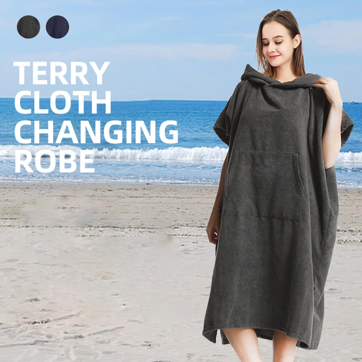 Changing Robe Microfiber Short Sleeve Surf Poncho with Hood Quick Dry Bath Robe with Large Pocket Men Women Oversized Towelling
Changing Robe Microfiber Short Sleeve Surf Poncho with Hood Quick Dry Bath Robe with Large Pocket Men Women Oversized Towelling