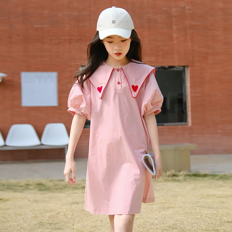 Preppy Style Dress for Girls Summer 2023 Pink Short Sleeve Casual Straight Pincess Dress 12 13 14 Years Teen School Kids Clothes
Preppy Style Dress for Girls Summer 2023 Pink Short Sleeve Casual Straight Pincess Dress 12 13 14 Years Teen School Kids Clothes