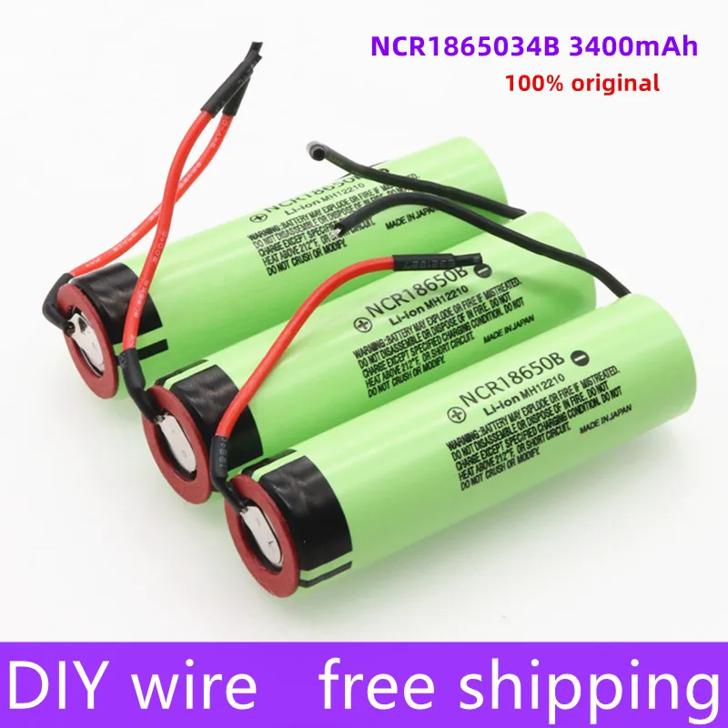 1-10pcs 18650 battery 3400mah 3.7v lithium battery 18650B 3400mah Suitable for flashlight battery +DIY wire
1-10pcs 18650 battery 3400mah 3.7v lithium battery 18650B 3400mah Suitable for flashlight battery +DIY wire