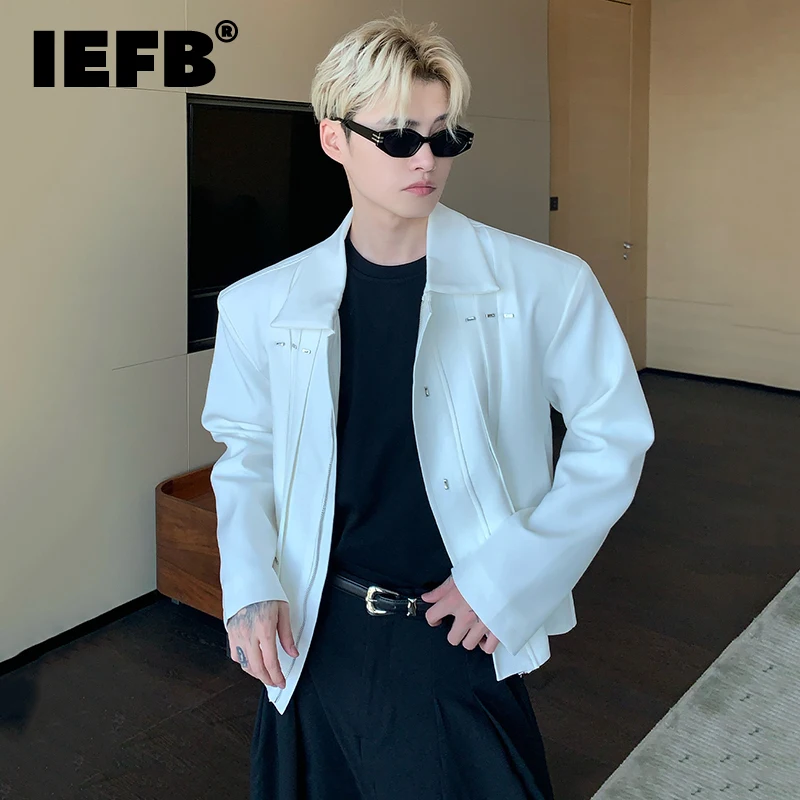 IEFB Business Casual Suit Trend Men's Willow Nail Pleated Jackets Coat Fashion Shoulder Pad Simple Highend Lapel Blazers 9C1171
IEFB Business Casual Suit Trend Men's Willow Nail Pleated Jackets Coat Fashion Shoulder Pad Simple Highend Lapel Blazers 9C1171