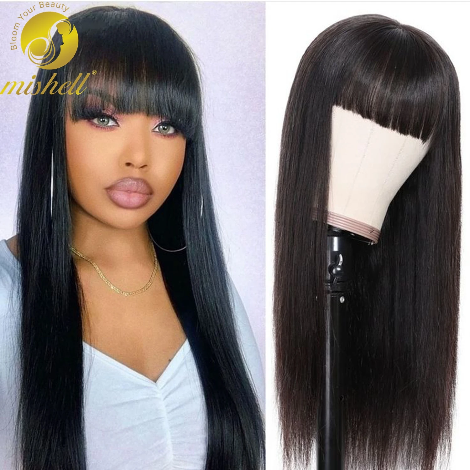 250% Density Straight Full Machine Made Wig with Bangs 40 42 Inches Human Hair Wig For Women Brazilian Bone Straight Cheap Wig
250% Density Straight Full Machine Made Wig with Bangs 40 42 Inches Human Hair Wig For Women Brazilian Bone Straight Cheap Wig