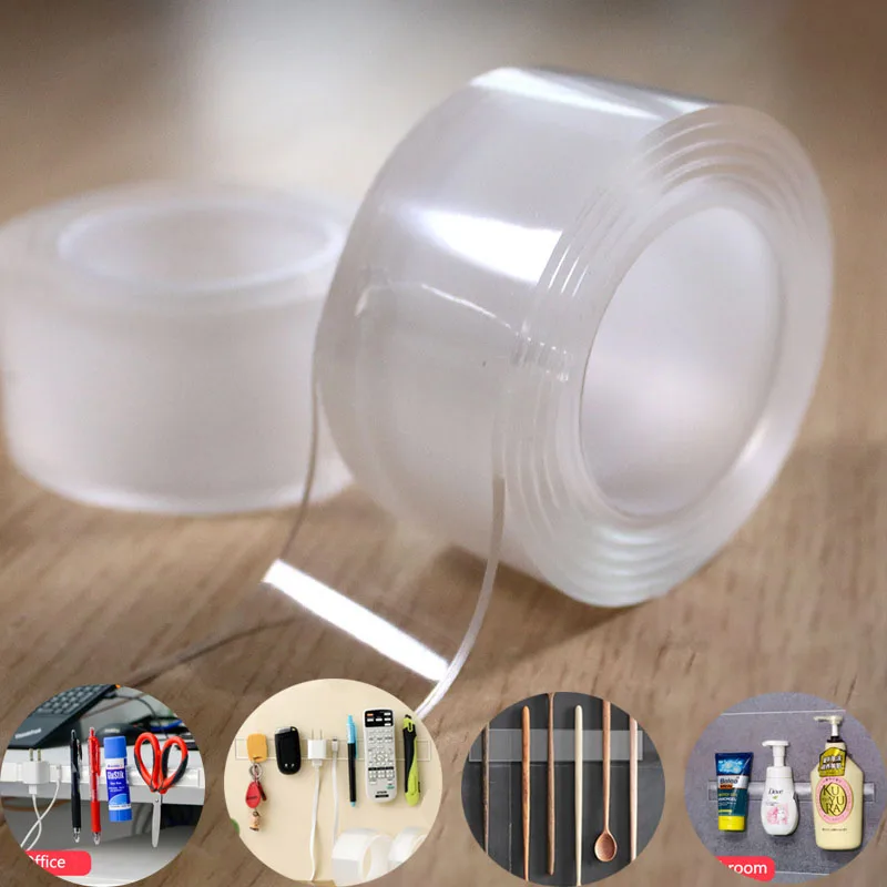 Reusable 10000 Times Nano Tape Transparent Double Sided Tape Waterproof Wall Stickers Cleanable Kitchen Bathroom Supplies Tapes
Reusable 10000 Times Nano Tape Transparent Double Sided Tape Waterproof Wall Stickers Cleanable Kitchen Bathroom Supplies Tapes