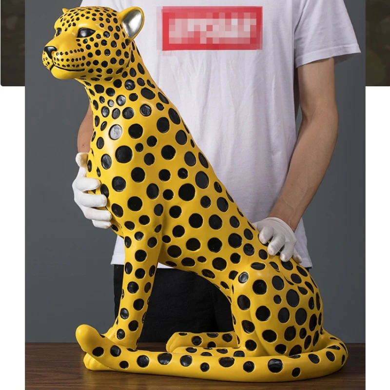 62CM Leopard Art Sculpture Cheetah Statue Animal Ornaments Resin Craft American Home Decor Decoration Accessories Furnishings
62CM Leopard Art Sculpture Cheetah Statue Animal Ornaments Resin Craft American Home Decor Decoration Accessories Furnishings