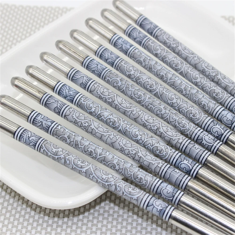 10 Pair Stainless Steel Chopsticks Durable Chinese Traditional Blue And White Porcelain Printed Chopsticks Kitchen Utensils
10 Pair Stainless Steel Chopsticks Durable Chinese Traditional Blue And White Porcelain Printed Chopsticks Kitchen Utensils